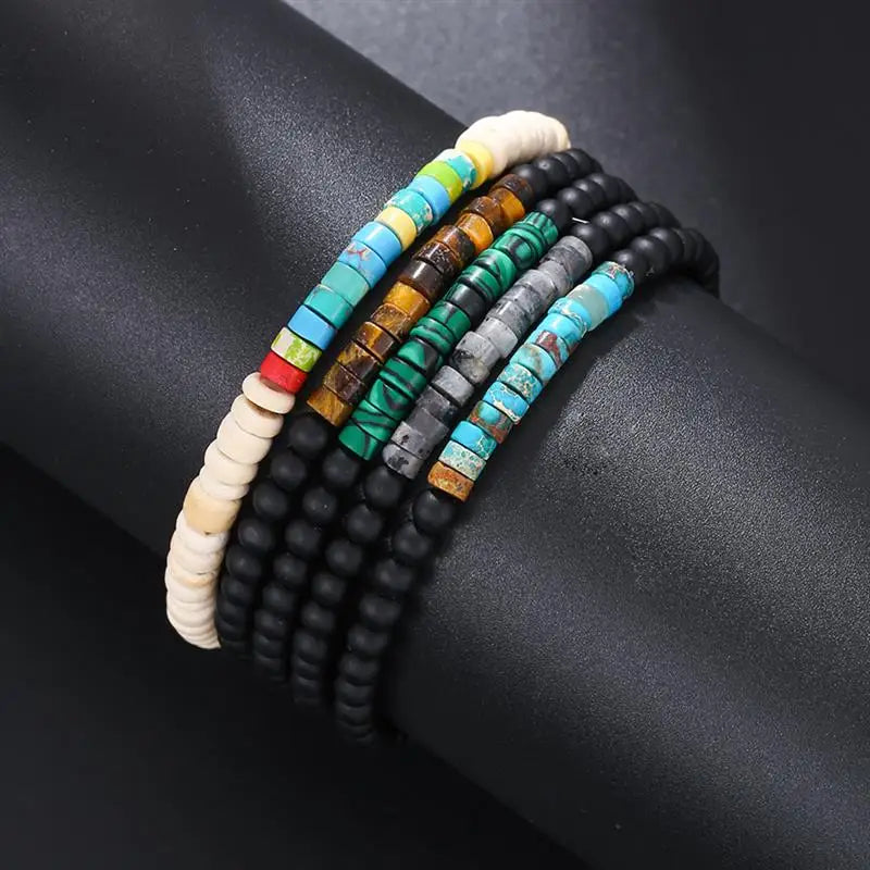 New Minimalist Bead Bracelet Unisex Emperor Onyx Small Stone Braclet Meditation Yoga Strand Braslet Couple Brazalete Pulsera