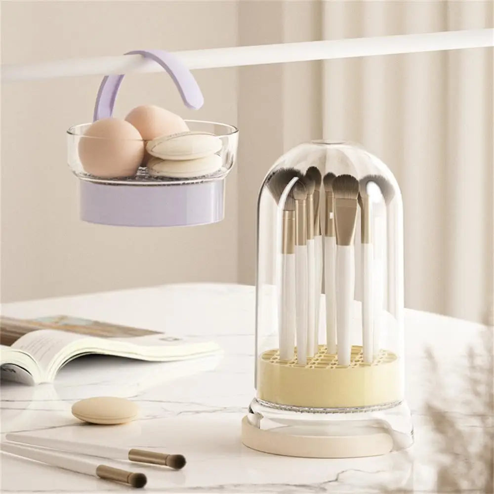 Makeup Brush Holder Makeup Brush And Washer Silicone Beauty Egg Cleaning Tool Set Beauty Brush Bowl Storage Box Desktop Shelf