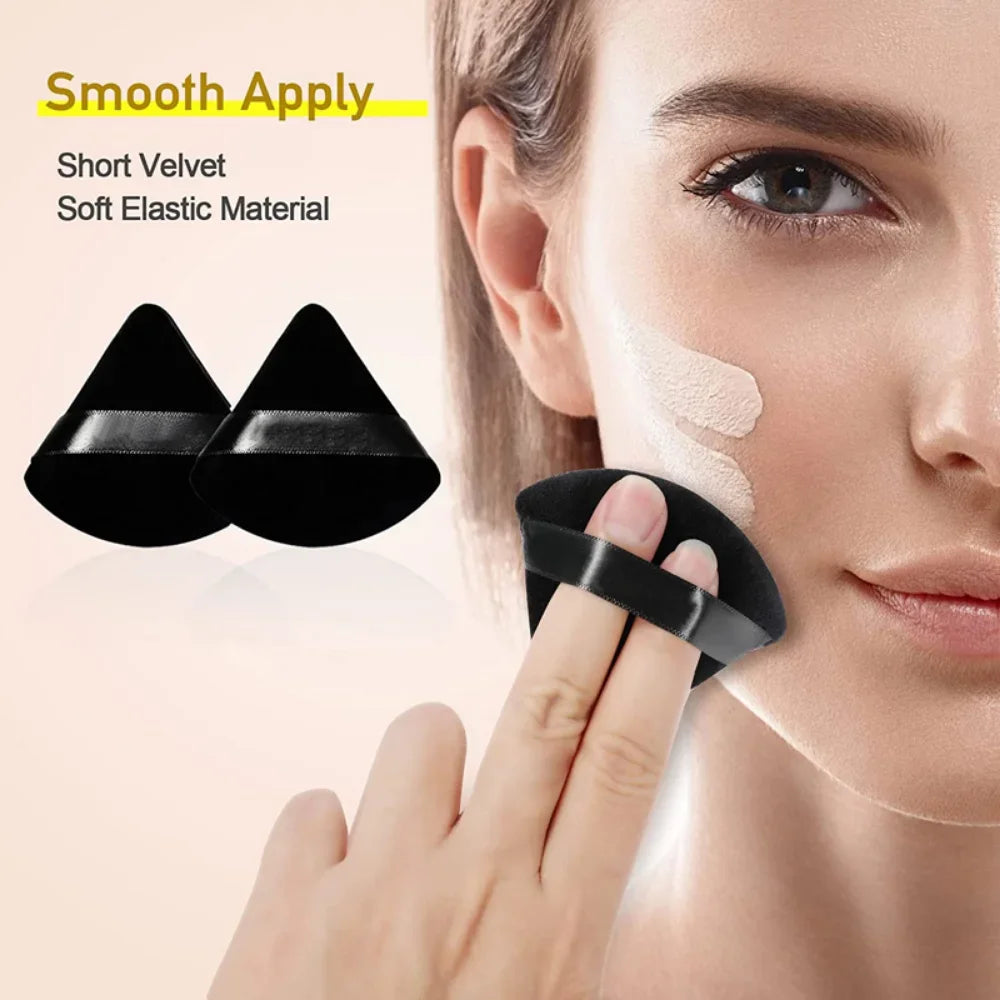 2/6Pcs Triangle Powder Puff Soft Velvet Cosmetic Puff Face Makeup Sponge Foundation Puff Makeup Blender Beauty Make Up Tools