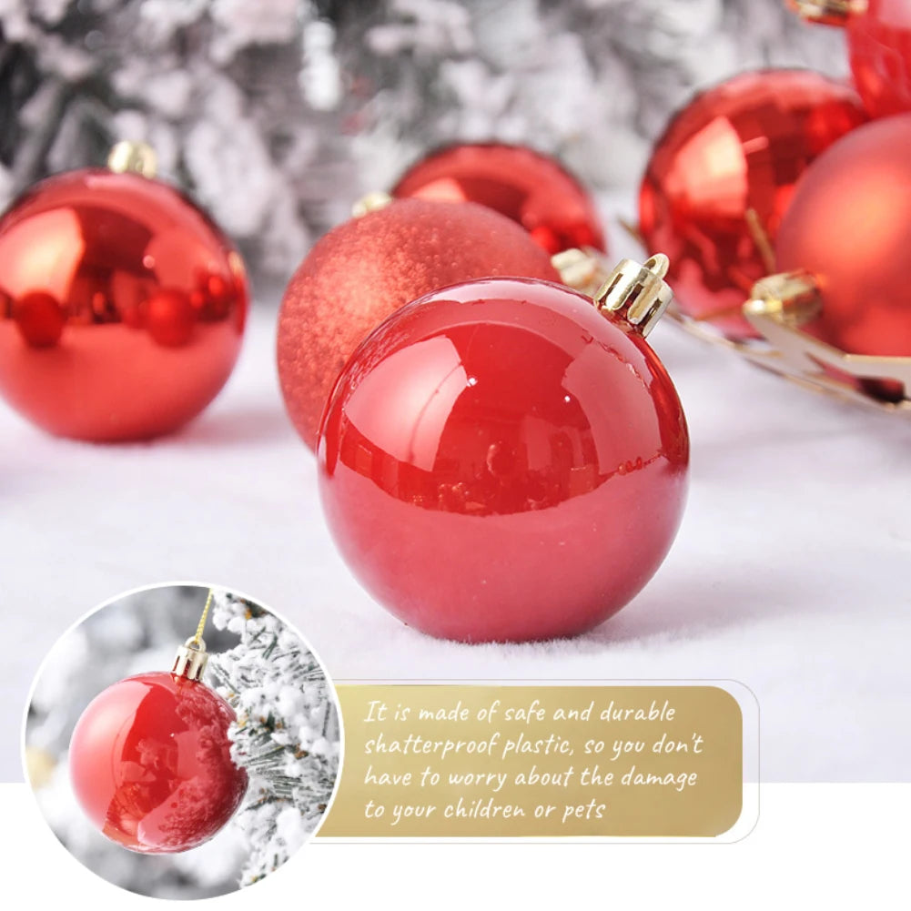 1box Christmas Balls Christmas Tree Ornaments Ball Xmas Hanging Tree Pendants Home Party Decor 2023 New Year Gift Navidad