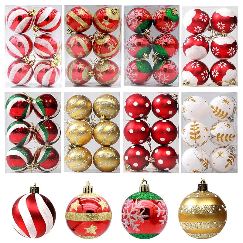 6pcs 6cm Christmas Balls Ornaments Christmas Tree Ball Hanging Pendant For Home Xmas New Year Party Decoration Navidad Noel Gift