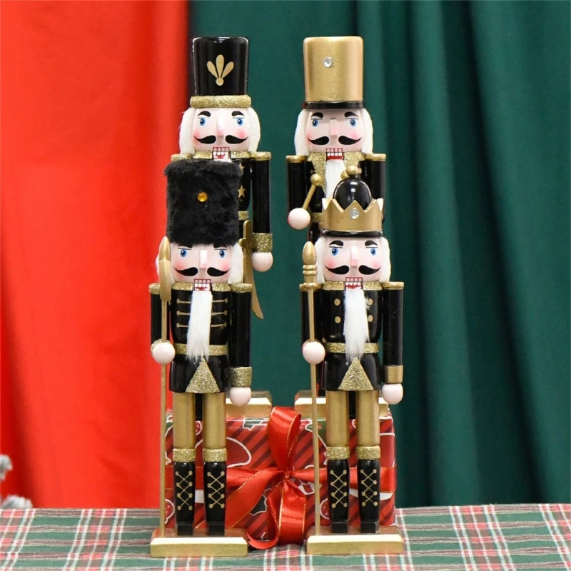 448B Wooden Nutcrackers Soldier Christmas Tree Decorations Nutcrackers Puppet Wooden Pendants For New Year Home Ornaments