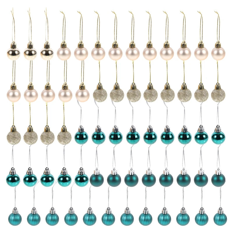 64 Pcs Multipurpose Christmas Ornaments Christmas Gifts Christmas Tree Balls -Blue Gold