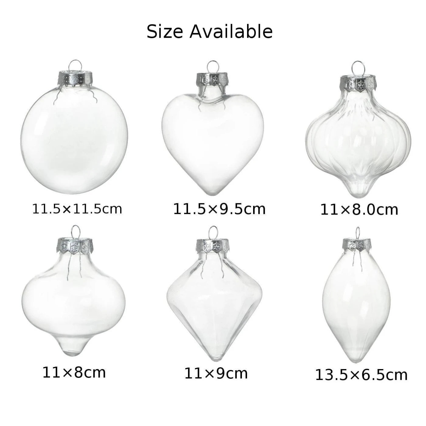 Transparent Plastic Empty Ball Pendants Multi Shaped Fillable Xmas Tree Hanging Ornaments Wedding Party Noel Navidad New Year