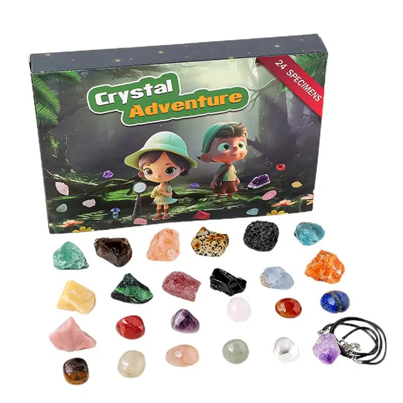 Ore Christmas Advent Calendar 2023 Crystal Gemstone Collection Countdown To Christmas Rocks Minerals Gift Box Kids Xmas Gifts