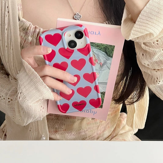 Love Heart Protective Phone Cases for Iphone 14 Pro Max 12 13 Pro Max 12 Pro 15 Shockproof Soft TPU Cover Bumper for Cool Girl