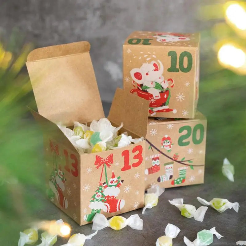 24 Days Christmas Advent Calendar Boxes DIY Advent Calendar Boxes Paper Advent Countdown Gift Boxes Christmas Home Decor