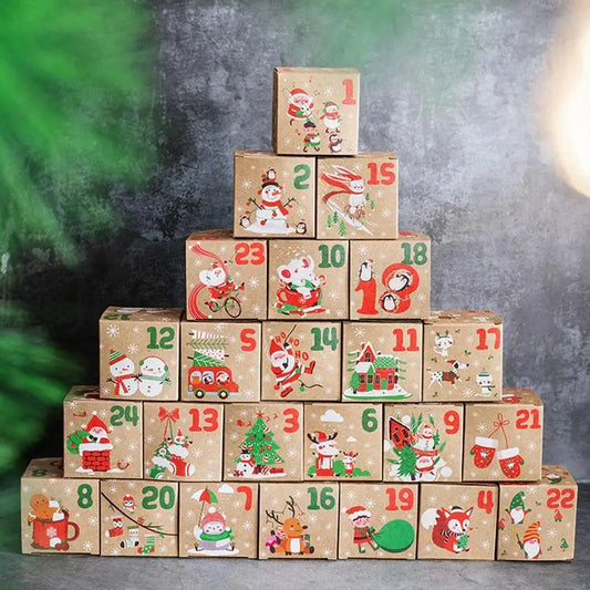 24 Days Christmas Advent Calendar Boxes DIY Advent Calendar Boxes Paper Advent Countdown Gift Boxes Christmas Home Decor