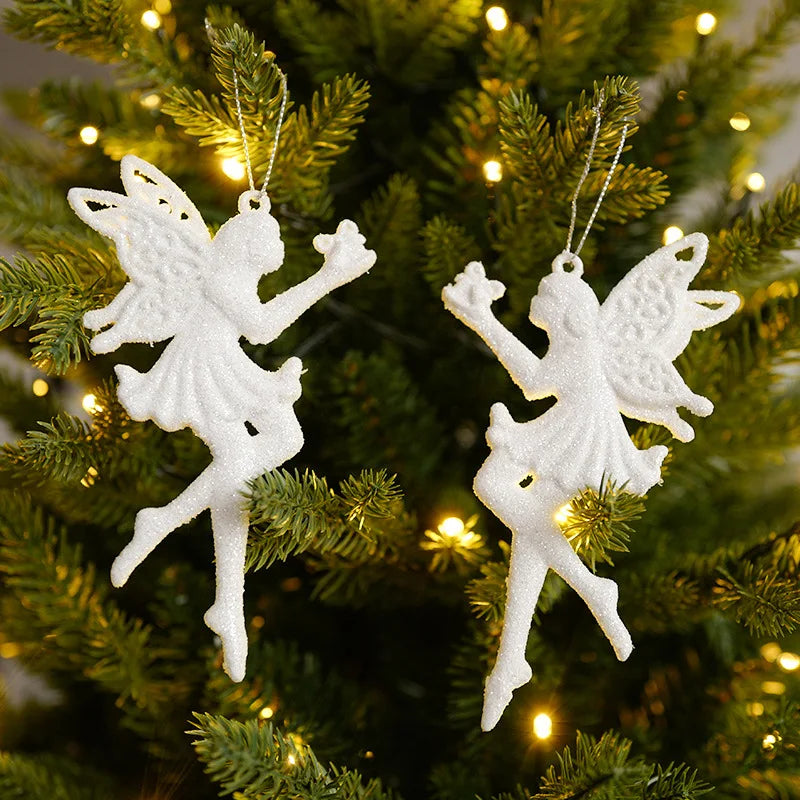 Xmas Tree Pendants Snowflake Angel Deer Hanging Ornaments Christmas Decorations For Home Kids Toy 2024 Navidad New Year Party