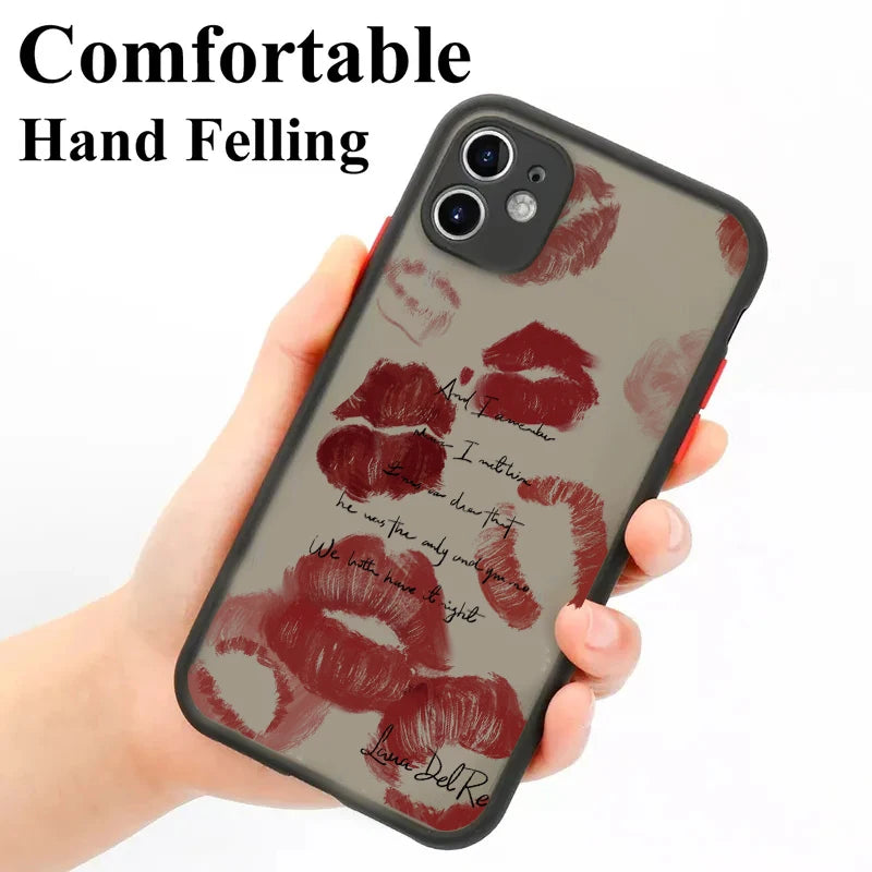 Sexy Girl Red Lips Hard Matte Phone Case for Xiaomi Poco F5 X5 X4 X3 Pro F3 Mi 11 Lite 5G 12 13 Lite 13T 12T 11T 14 12 Pro Cover