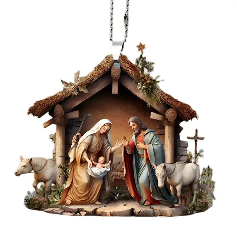 Christmas Nativity Scene Ornaments Nativity Scene Christmas Tree Decoration Nativity Scene Christmas Tree Decoration Acrylic 3D