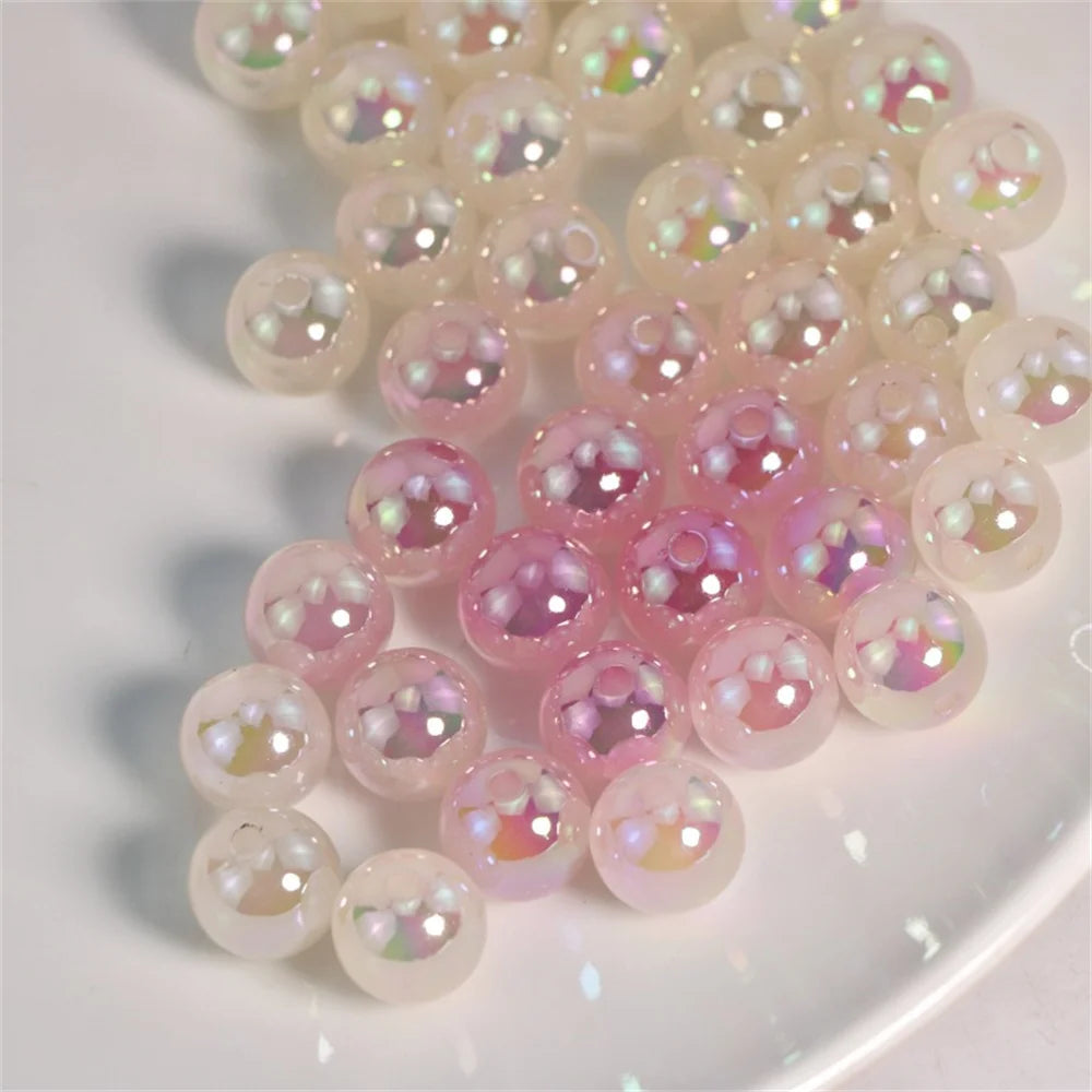 Diy Accessories Light Pink Purple Luminous Colorful Sunshine Straight Hole Beads Mobile Phone Chain Car Pendant Accessories