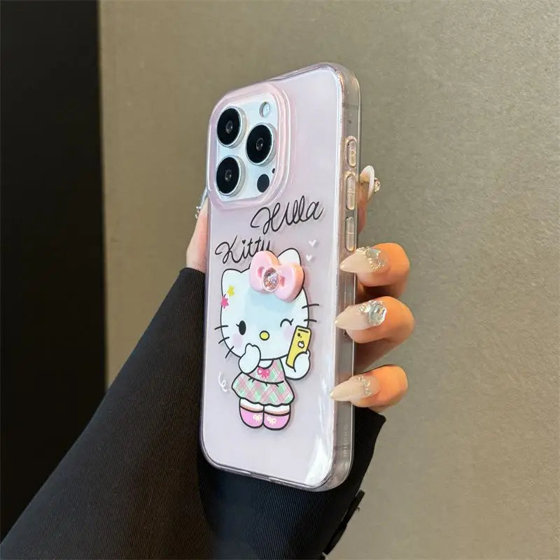 Sanrio Hello Kitty Take Photos Phone Case For iPhone 15 14 13 12 11 Pro Max XR XS MAX 7 8Plus Y2K Girl Cute Anti Fall Back Cover