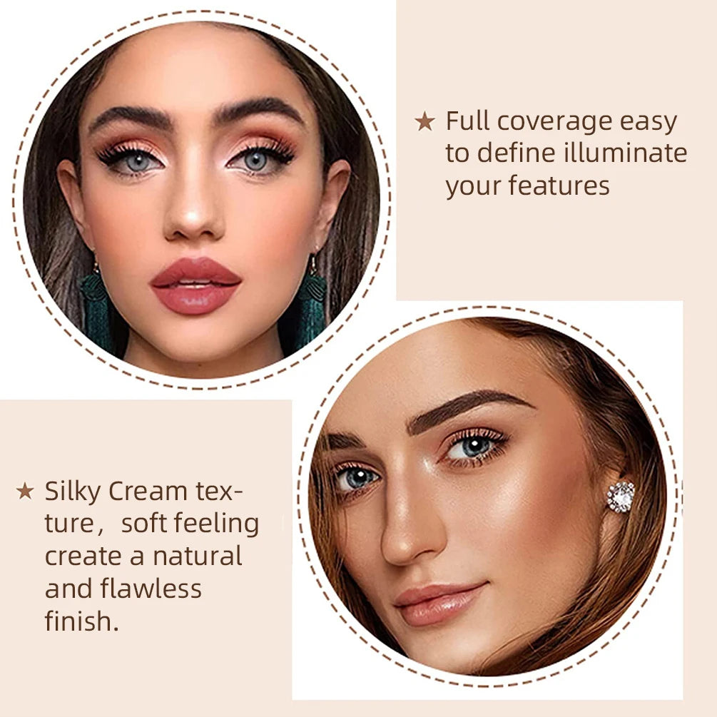 QIBEST Contour Stick Face Bronzer Makeup Waterproof Matte Finish Highlighters Shadow Contouring Pencil Stick Lasting Cosmetics