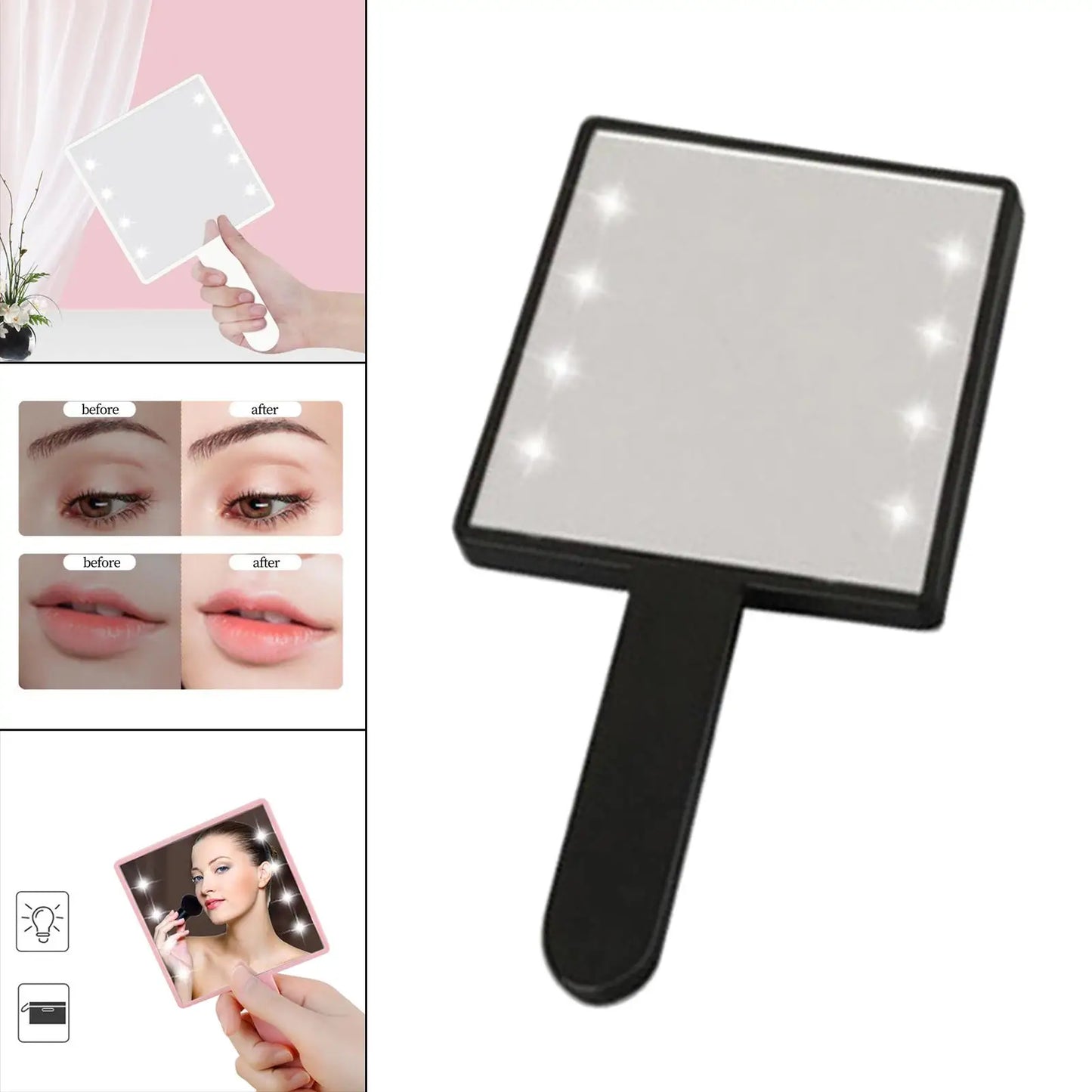 Makeup Light Square Gift for Woman Vanity Mirror Pocket Mirror