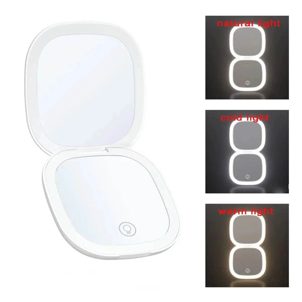 Mini Portable 5X 10X Folding Makeup Mirror Led Lights Magnifying Compact Pocket Travel Aesthetic Vanity Mirrors Make Up Tools