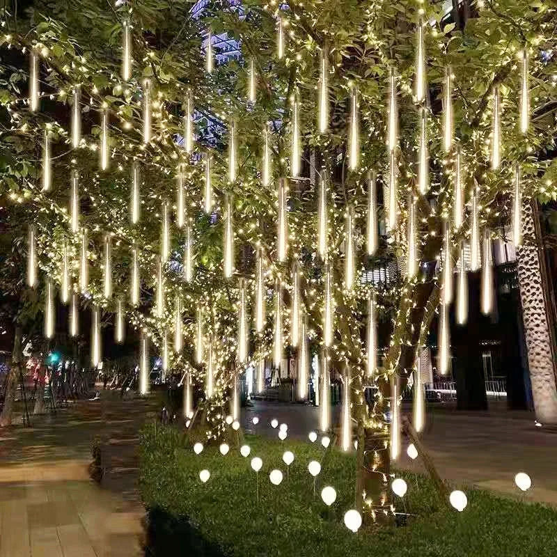 30/50cm 10Tubes Meteor Shower Rain Led Fairy String Lights Street Garlands Christmas Tree Decorations for Outdoor New Year Decor