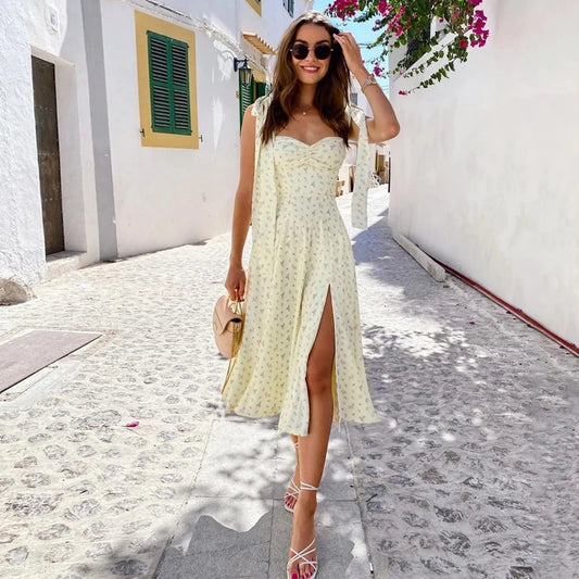 Summer Floral Long Dress Women 2024 Fashion Sleeveless Off Shoulder White Slim Slip Maxi Dresses Elegant Sundress Vestido Casual