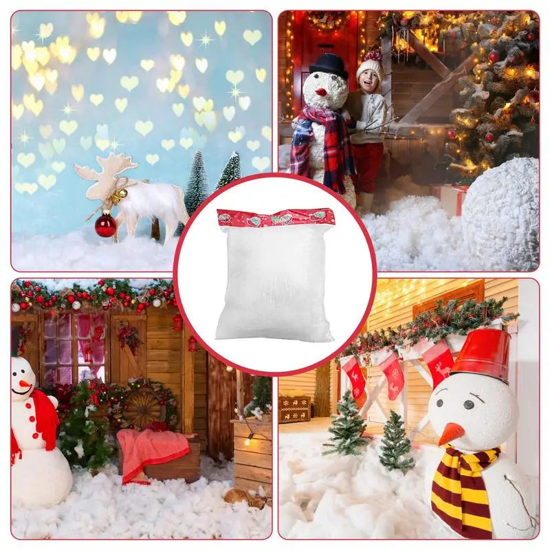 Artificial Christmas Fake Snow Cotton Carpet Fluffy Fiber Stuffing White Snow for Winter Christmas Tree Decoration