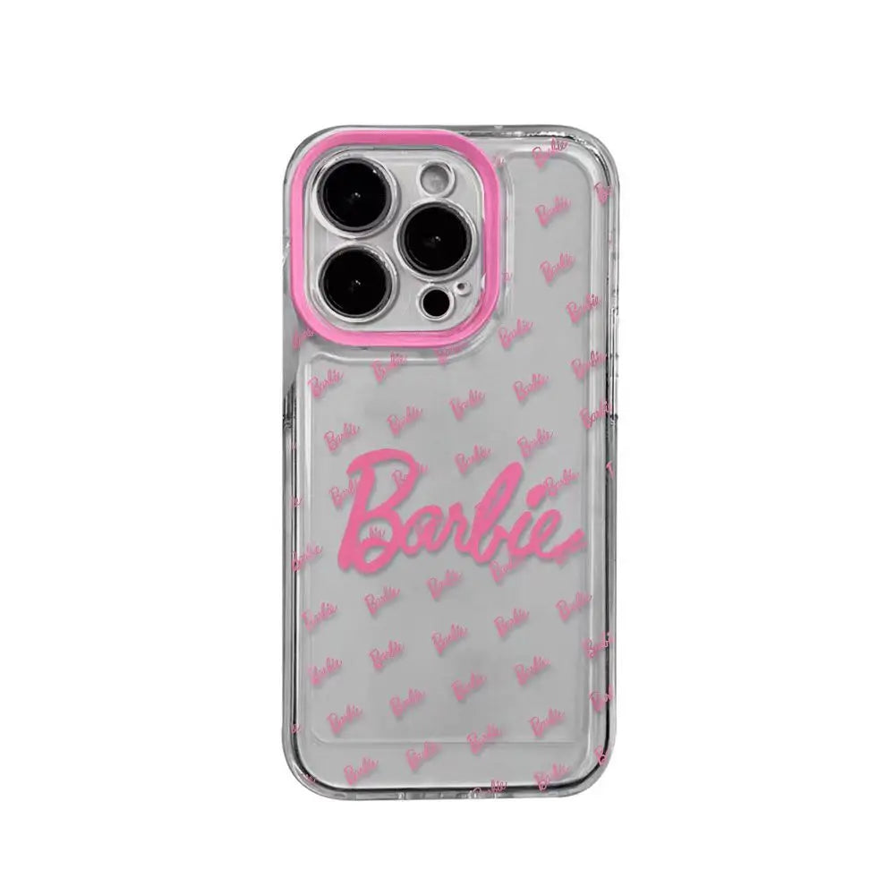 Barbie Princess Pink Typeface Screenful Phone Case For iPhone 15 14 13 12 11 Pro Max 7 8 Plus XR XS MAX Y2K Girl Cute Back Cover