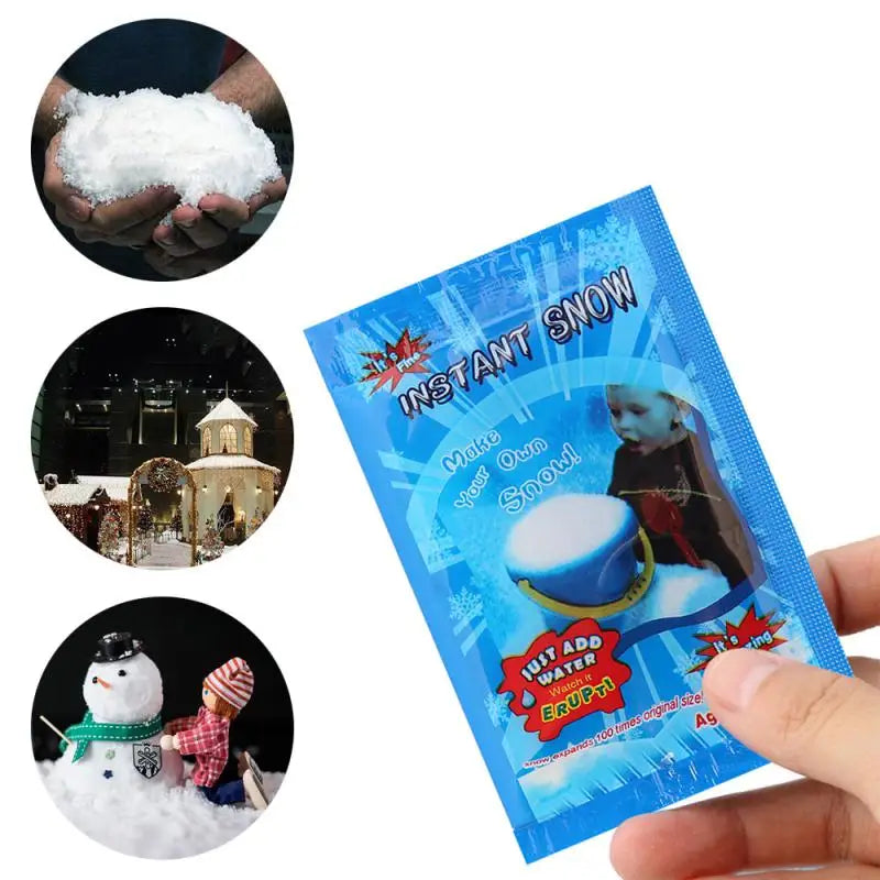 Christmas Decor Decorative Absorbant Instant Fluffy Polymer Snow For Kids Artificial Fake Snowflakes Toy Whimsical Fun