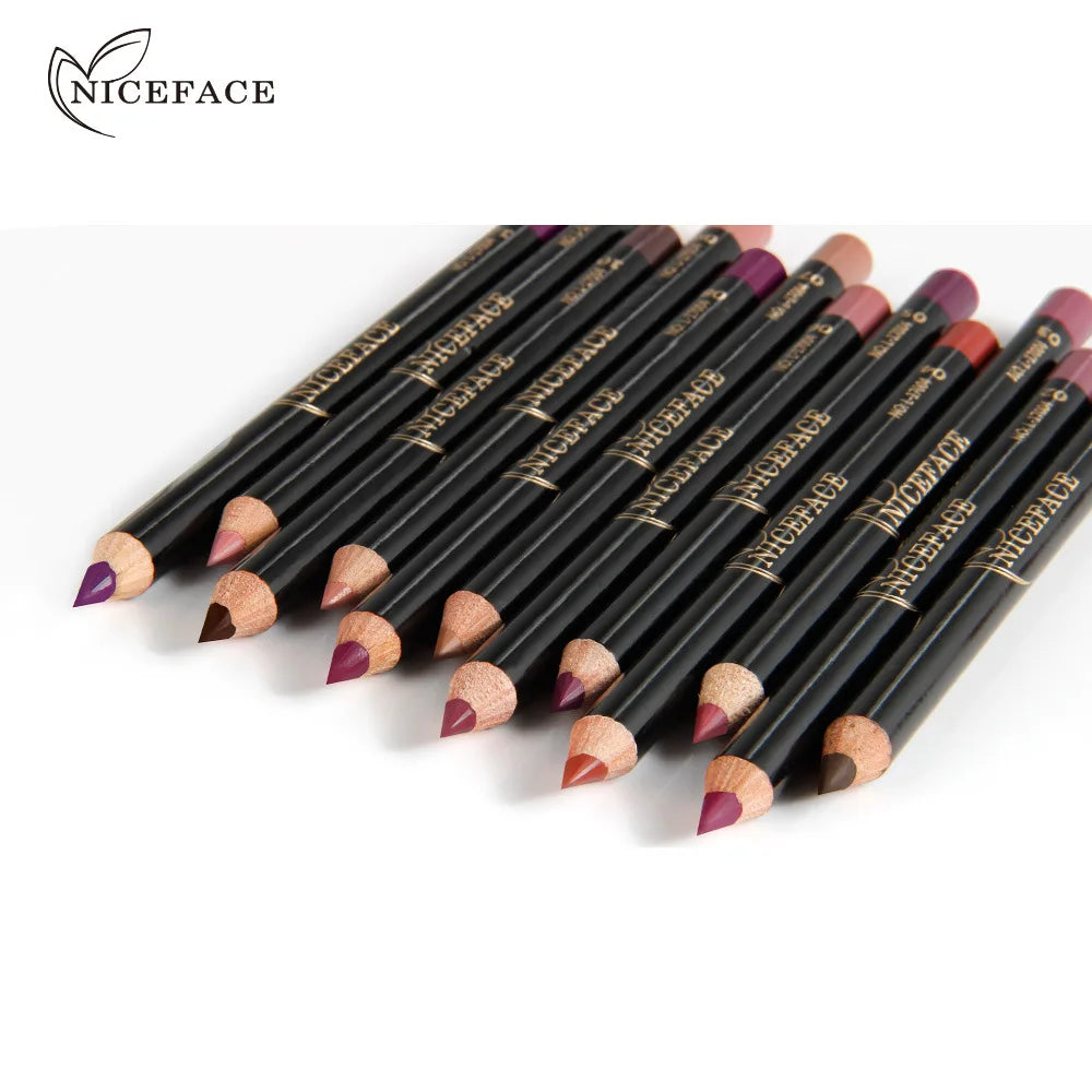 NICEFACE Nude Matte Lipstick Pen Waterproof Lipliner 12 Color Options Wholesale Brown Lip Liner Lip Liner Pencil