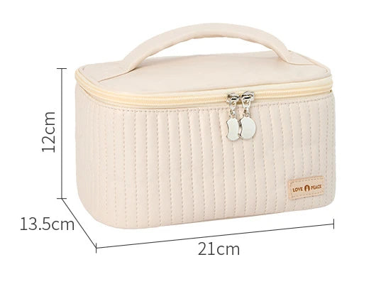 Makeup Bags for Women Travel Toiletry Cute Cases Bag Portable Solid Color Makeup Organizer Box Cosmetic Bag Neceser PU Leather