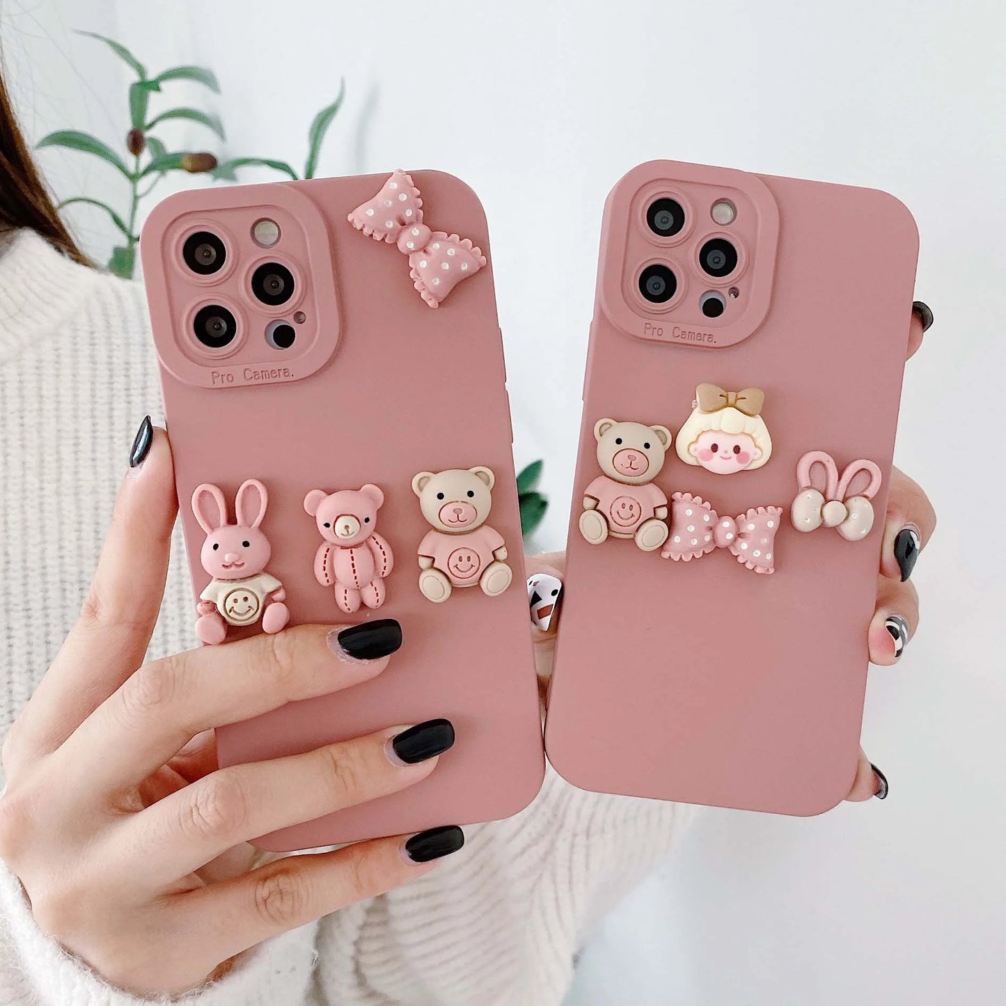 Cute Petty Girl Bear Phone Cases for iPhone X XR XS Max 7 8 6 6s Plus Soft Silicon Back Cover Case On iPhone 13 12 11 14 Pro Max