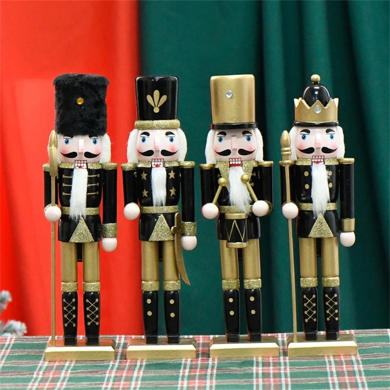 448B Wooden Nutcrackers Soldier Christmas Tree Decorations Nutcrackers Puppet Wooden Pendants For New Year Home Ornaments