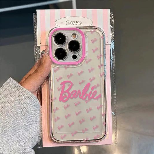 Barbie Princess Pink Typeface Screenful Phone Case For iPhone 15 14 13 12 11 Pro Max 7 8 Plus XR XS MAX Y2K Girl Cute Back Cover