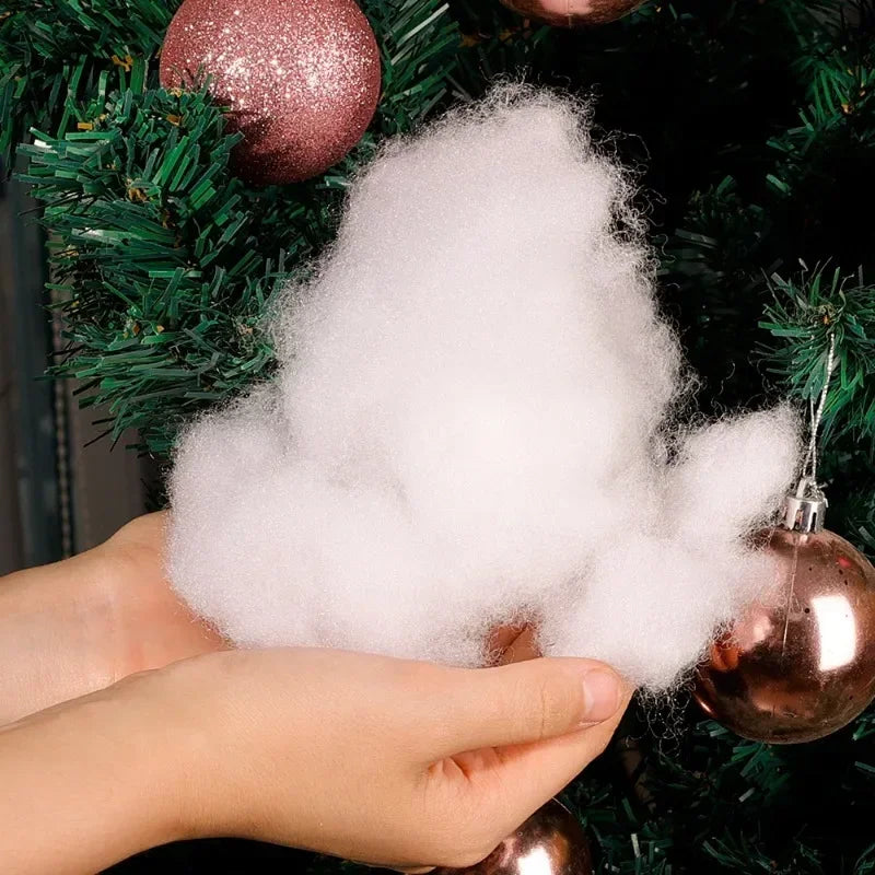 Christmas Fake Snow Cotton Like Artificial White Snow Fluffy Fiber Stuffing Snow Covering for Winter Christmas Tree Decoration