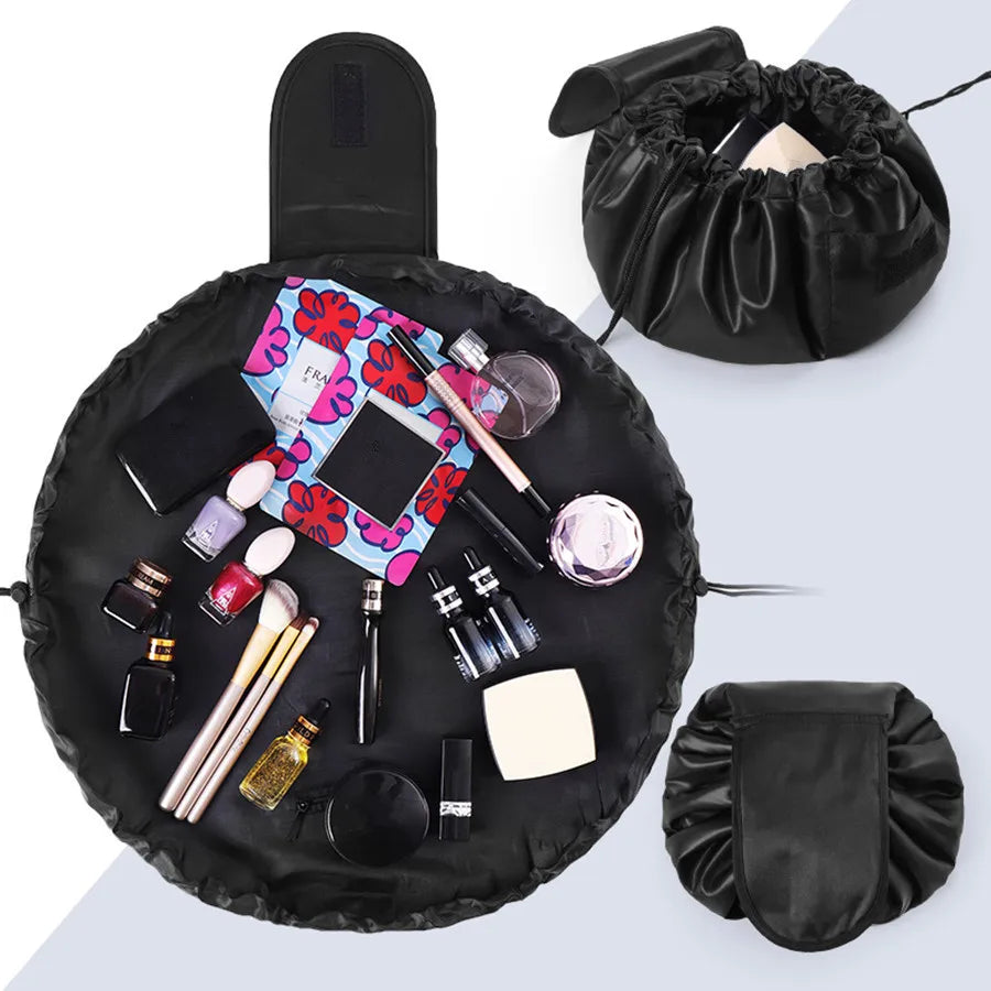 Women Drawstring Makeup Bag Fashion Travel Cosmetic Lazy Storage Bag Toiletry Organizer Case Storage Pouch Accessories Supplies