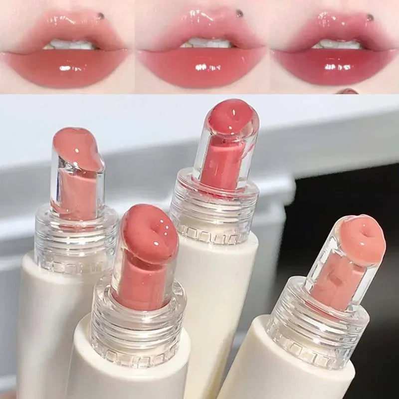 4 Colors Water Mirror Lip Gloss Moisturizing Nude Lipgloss Jelly Transparent Tube Liquid Lipstick Long Lasting Makeup Cosmetics