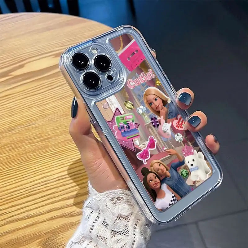 Barbie Fashion Beautiful Cute Phone Case For iPhone 15 14 13 11 12 Pro Max XR XS MAX 7 8 Plus Y2K Pink Girl Kawaii Cartoon Cover