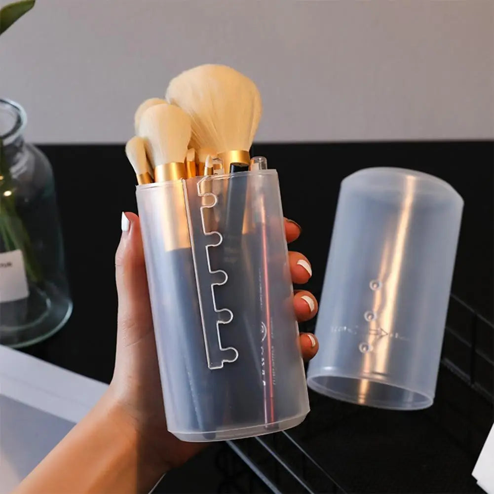 Makeup Brush Holder Adjustable Height Waterproof Dustproof Organizer Transparent Makeup Brush Storage Box Household Supplies