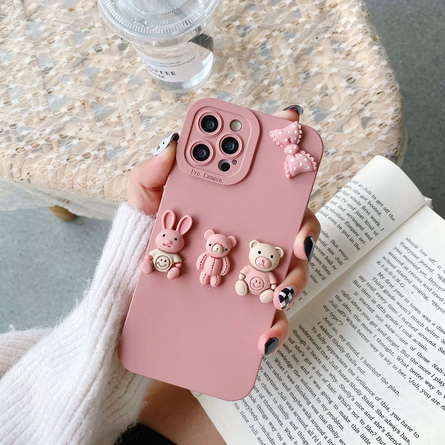 Cute Petty Girl Bear Phone Cases for iPhone X XR XS Max 7 8 6 6s Plus Soft Silicon Back Cover Case On iPhone 13 12 11 14 Pro Max