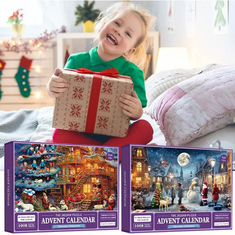 Advent Calendar Jigsaw Puzzles Christmas Jigsaw Puzzles Countdown Calendar Portable 24 Days Advent Calendar Puzzle Boxes For Kid