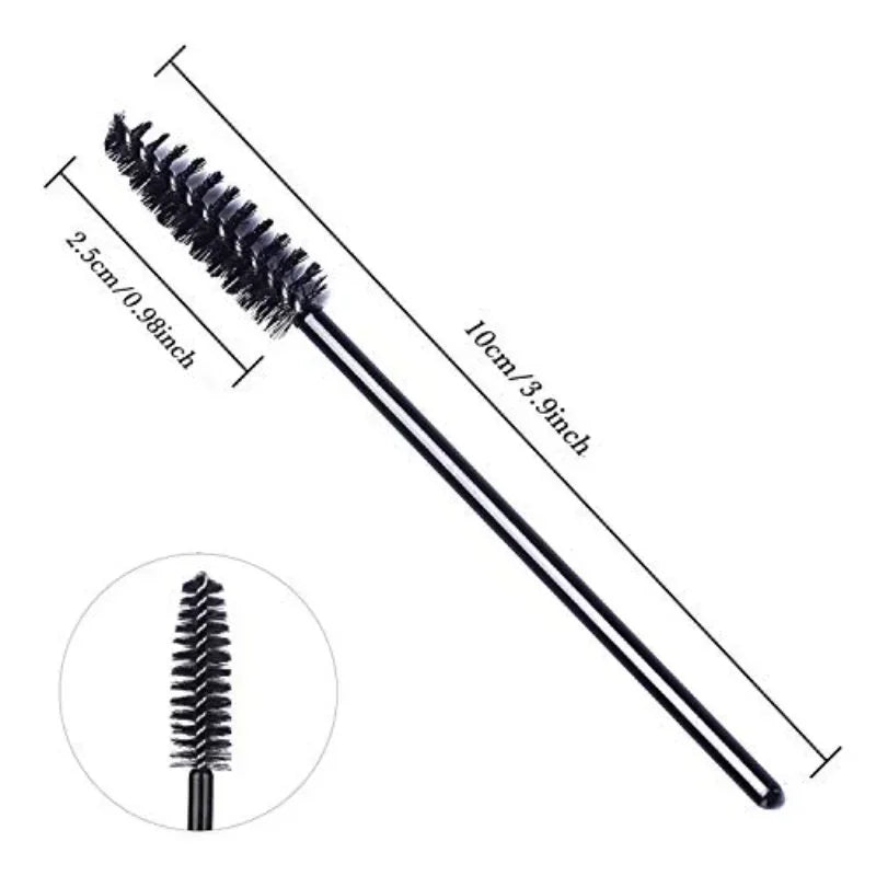 100/300Pcs Disposable Eyelash Mascara Brushes for Eye Lashes Extension Eyebrow and Makeup Lash Spoolies Wands