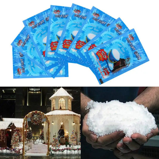 1/5/10 Bag Christmas Fake Magic Instant Snow Fluffy Super Absorbant Party Supplies Decorations For Wedding Christmas Snowflake