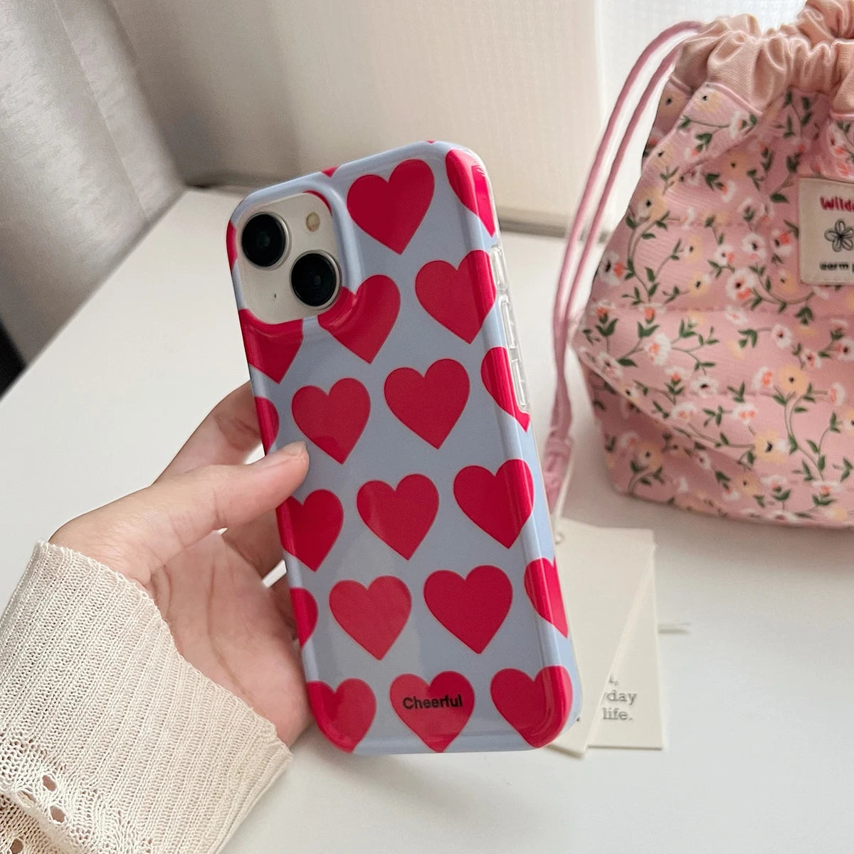 Love Heart Protective Phone Cases for Iphone 14 Pro Max 12 13 Pro Max 12 Pro 15 Shockproof Soft TPU Cover Bumper for Cool Girl