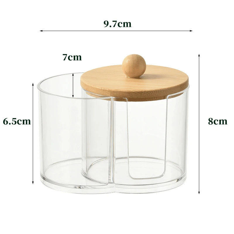 Cotton Round Pad Holder Powder Puff Storage Box Home Cotton Swab Box Makeup Organizer Dustproof Portable Durable Bathroom Jar