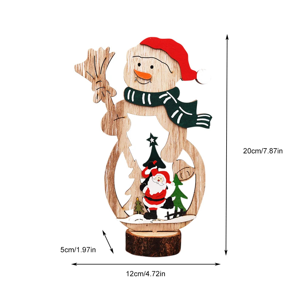 Wooden Snowman / Tree Christmas Decoration DIY Wood Crafts Xmas Ornaments For Navidad Party Home Table Decorations New Year 2023