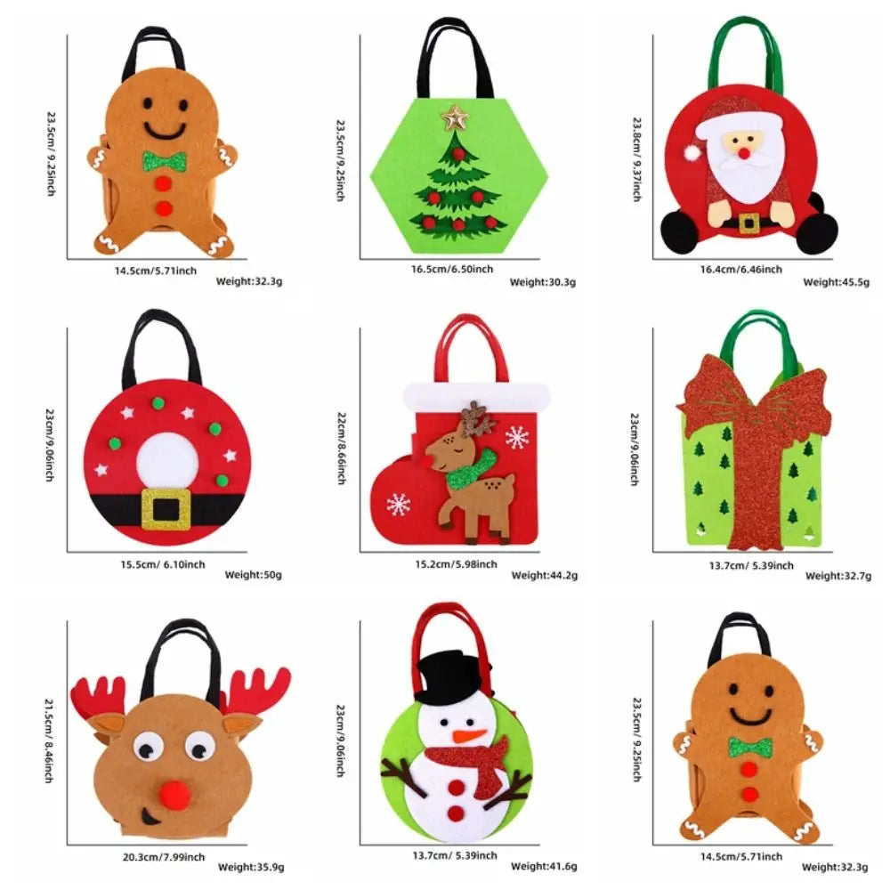 Christmas Tree Christmas Eve Gift Bag Santa Claus Gingerbread Man Snowman Handbag Cute Cartoon Children's Candy Bag