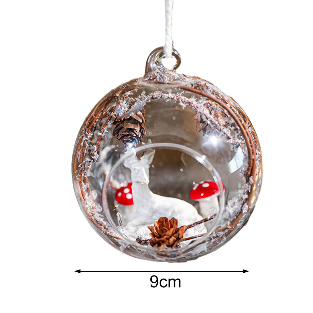 1pcs 9cm Christmas Transparent Ball Clear Baubles Fillable Ball Christmas Trees Hanging Ornament Glass Baubles Balls Party Decor