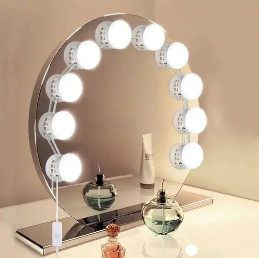 Hollywood Style LED Vanity Makeup Mirror Light Bulbs Kit for Dressing Table Mirror Power Supply Plug Led Bulbs String