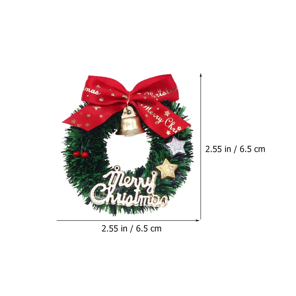 10 Pcs Christmas Wreath Candles Simulated Decor Garland Decorate Hanging Toy Wreaths Plastic Tree Mini House