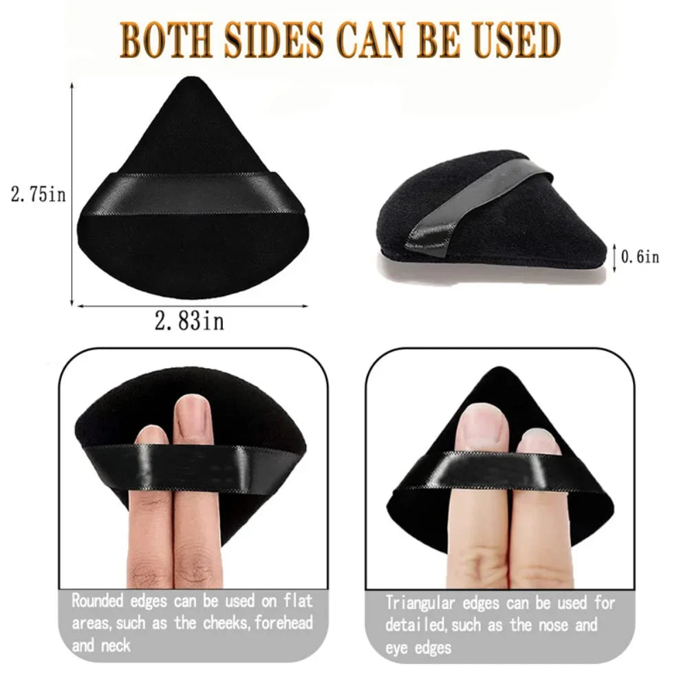 2/6Pcs Triangle Powder Puff Soft Velvet Cosmetic Puff Face Makeup Sponge Foundation Puff Makeup Blender Beauty Make Up Tools