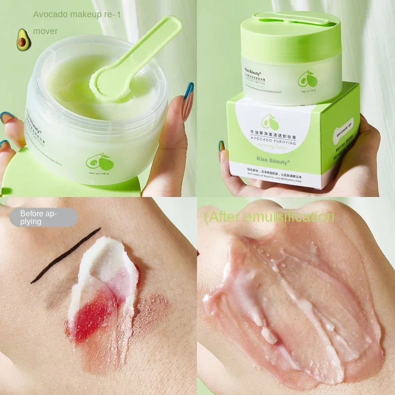 Kiss Beauty Korean Skincare Avocado Cleansing Balm Remove Blackheads Gentle Deep Cleansing Cleansing Oil 100G