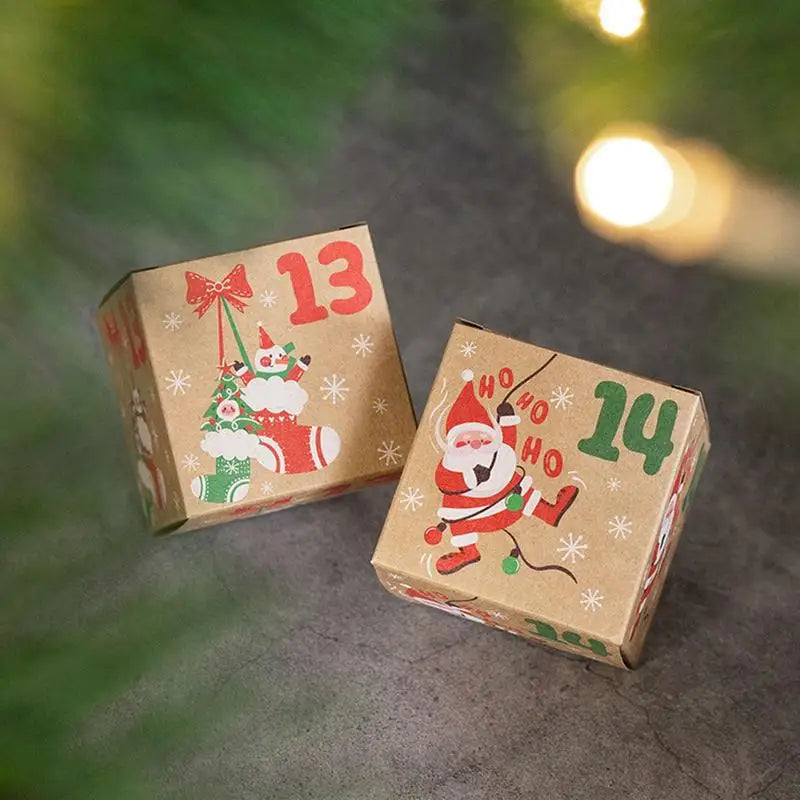 24 Days Christmas Advent Calendar Boxes DIY Advent Calendar Boxes Paper Advent Countdown Gift Boxes Christmas Home Decor