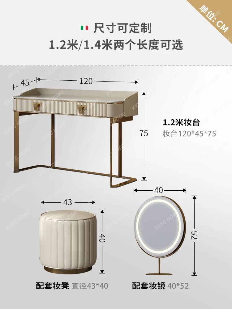 Makeup Table Bedroom Simple Large and Small Apartment Type Marble Fashion Modern High-End Dresser